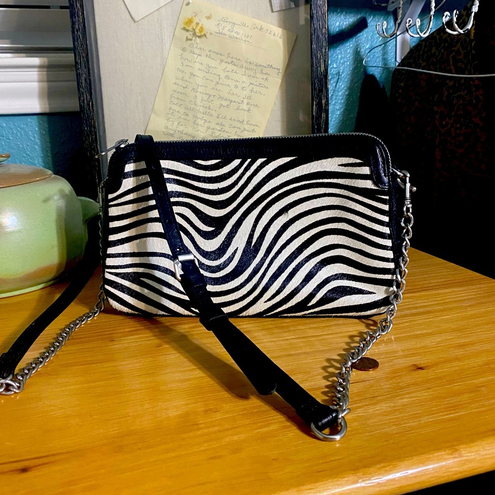Mid size zebra purse.
